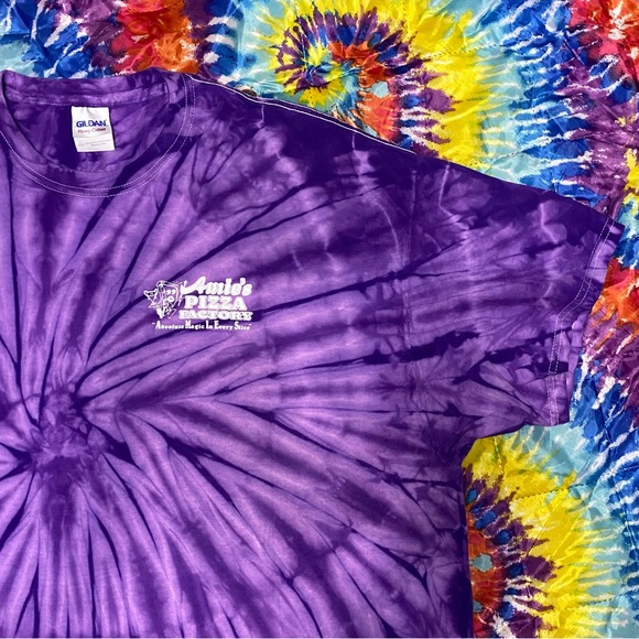 Vtg Amie’s Pizza Factory Toledo Ohio Purple TieDye Promo Tee - Picture 5 of 6